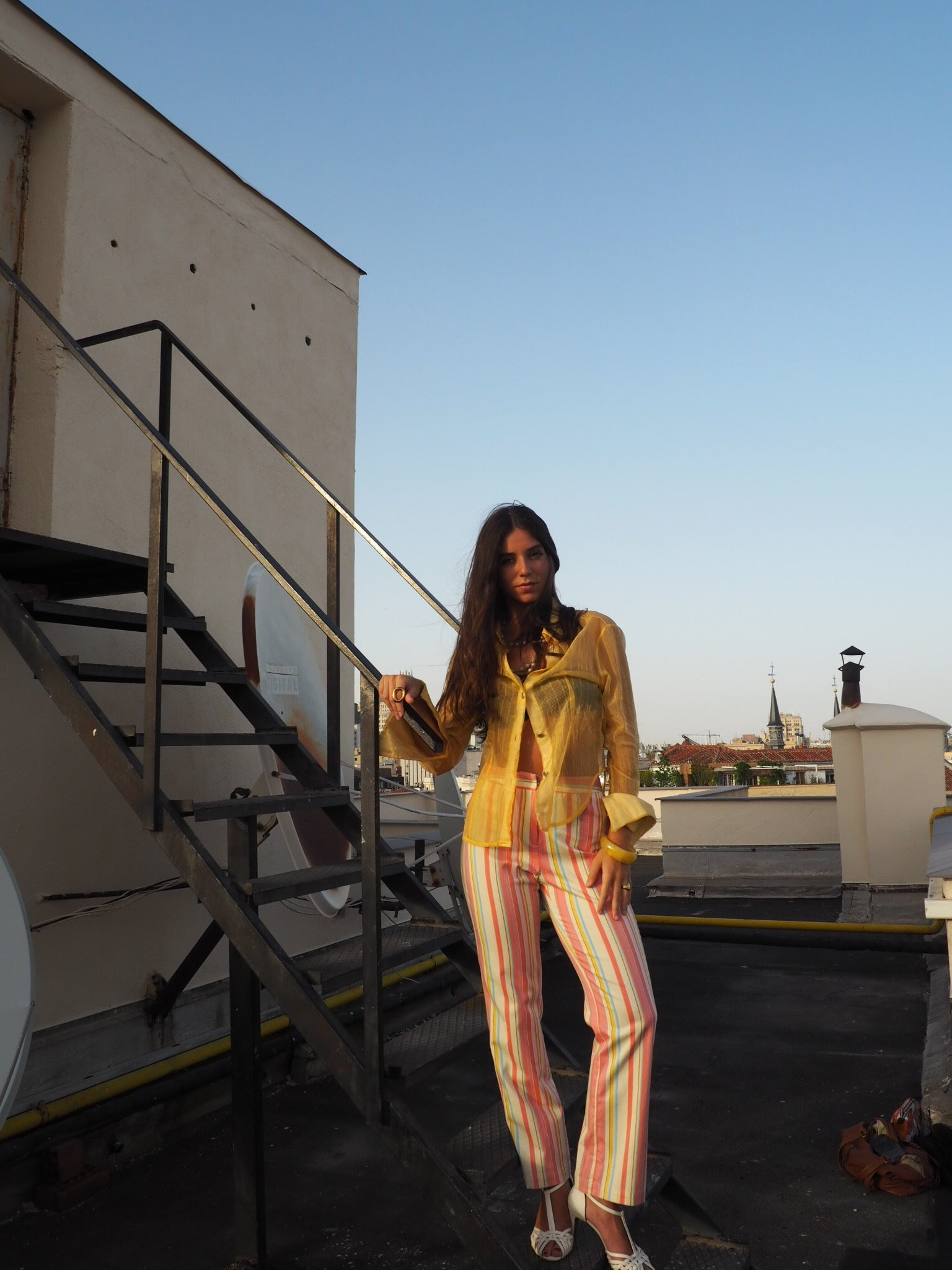 The striped pants