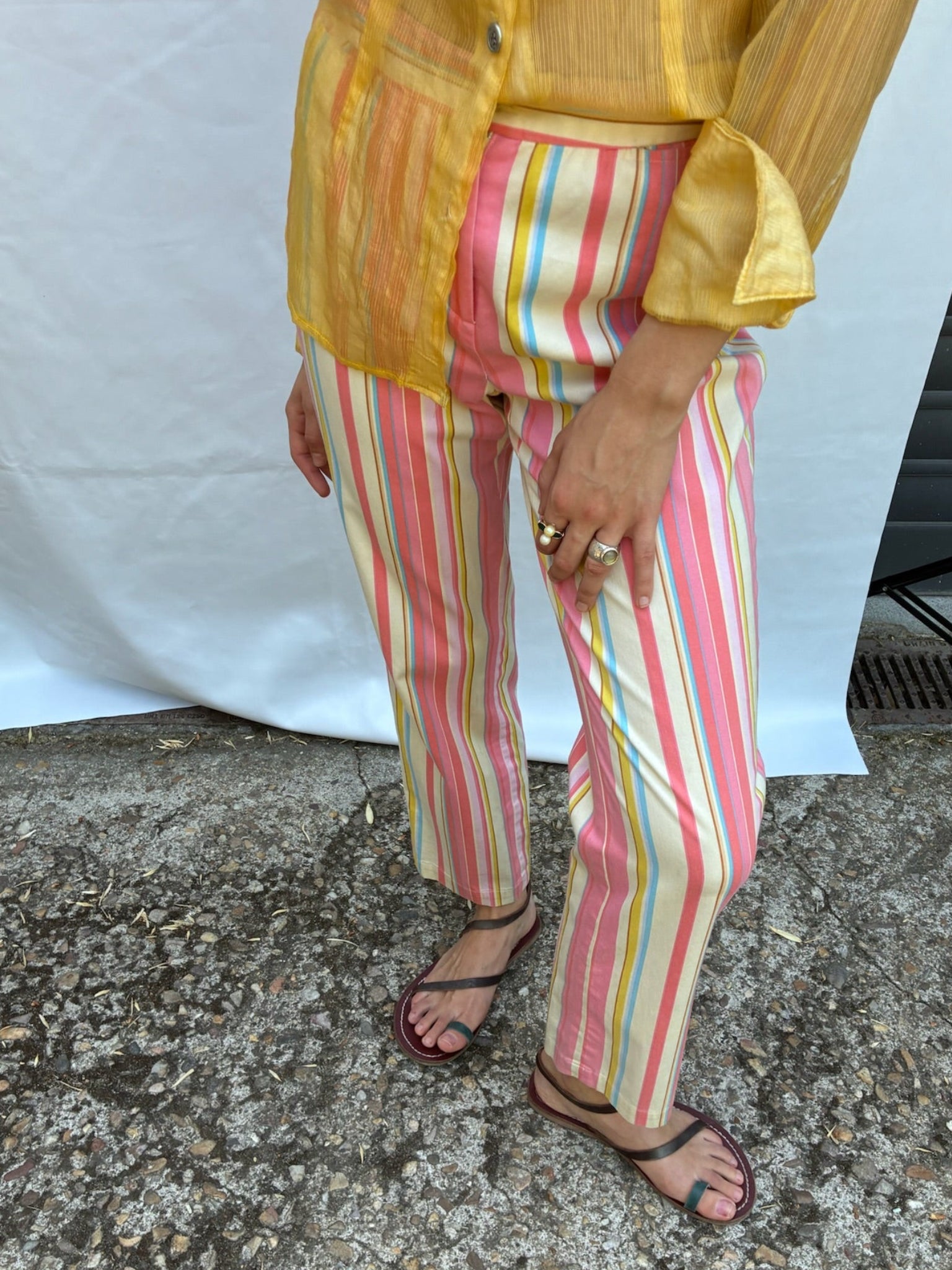 The striped pants